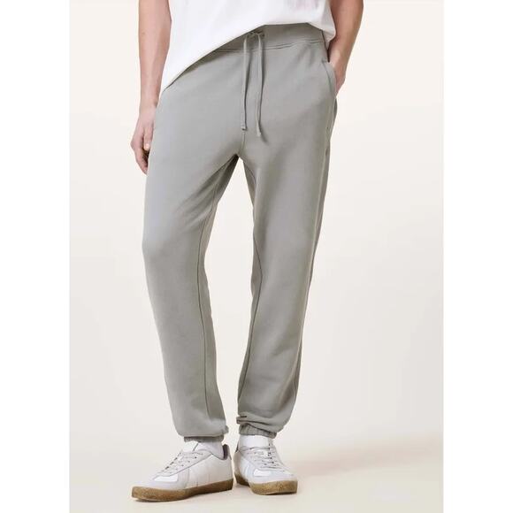 Allsaints Men’s Raven Cuffed Slim Fit Ramskull Sweatpants Medium Heather Gray - Picture 2 of 15